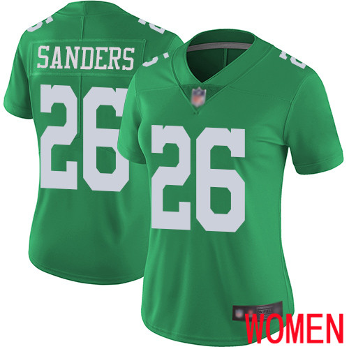 Women Philadelphia Eagles #26 Miles Sanders Limited Green Rush Vapor Untouchable NFL Jersey Football->women nfl jersey->Women Jersey